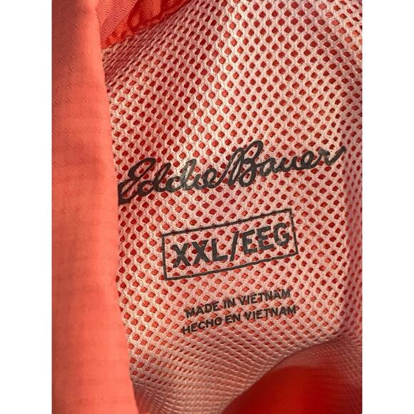 XXL Eddie Bauer Coral Solid Fishing Button Down Shirt Short Sleeve Men’s - Picture 7 of 7